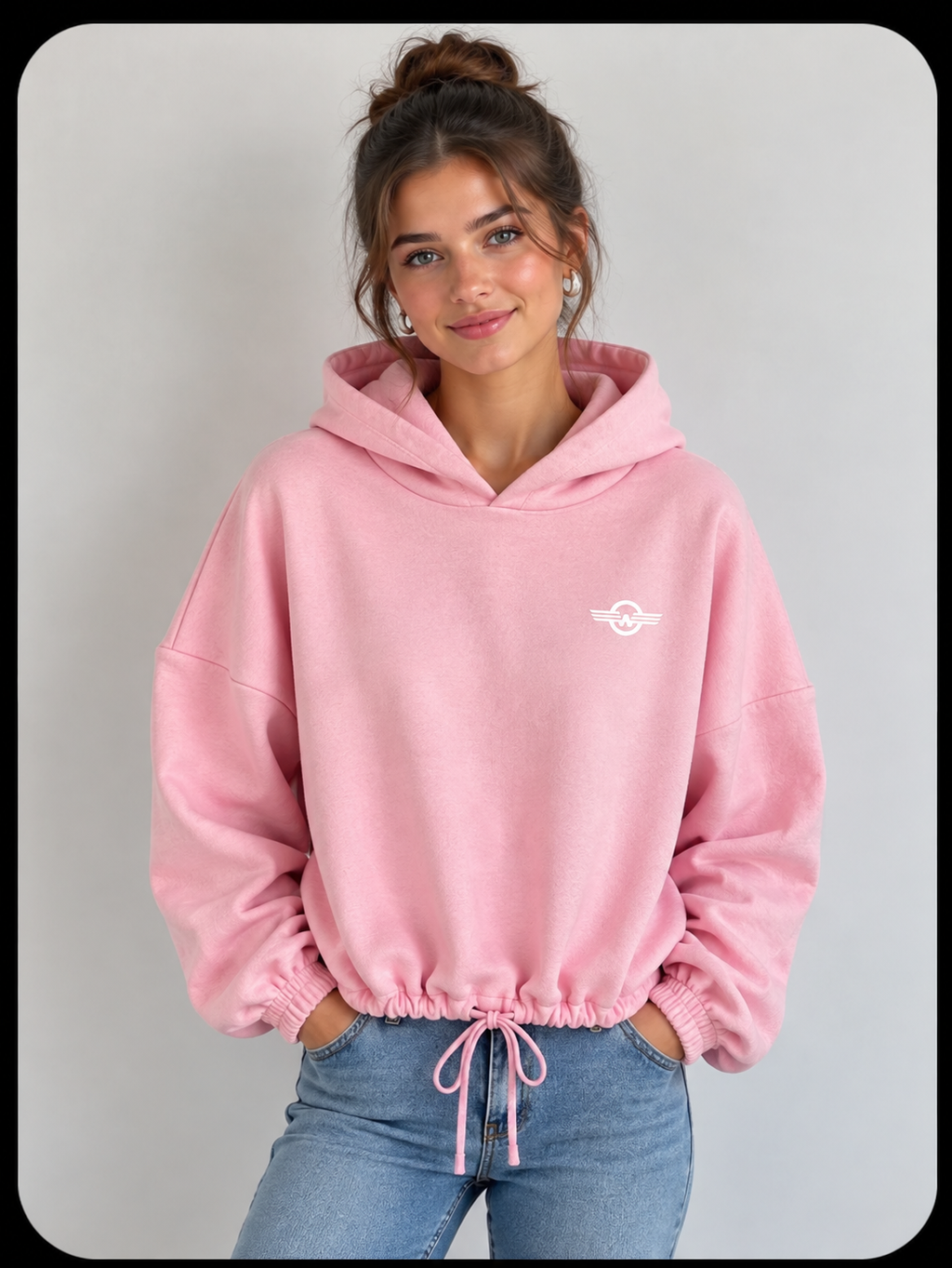 Women's Plain Pink Hoodie