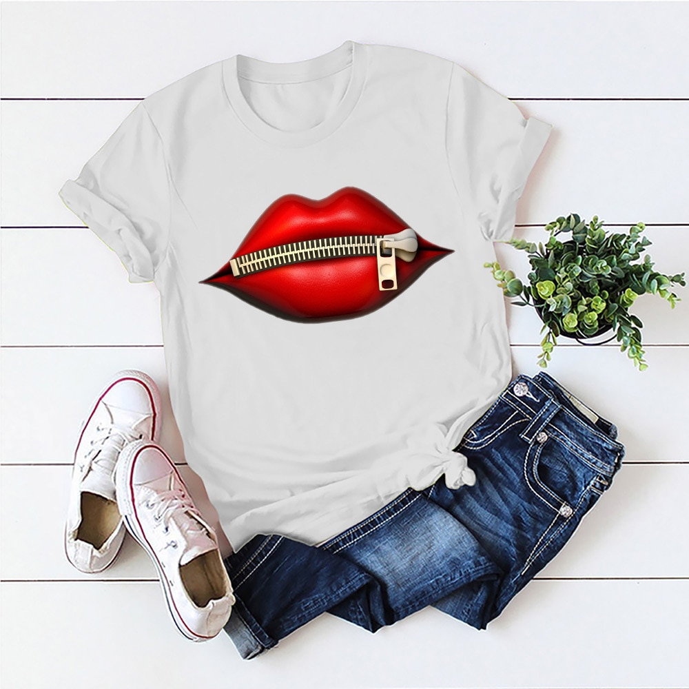 Fashion Women’s Casual Sequins Red Lip T-Shirt Short Sleeve T-Shirts 2020 Vintage Creativity zipper Lips T-Shirt,drop ship Fashion Women's Casual Sequins Red Lip T-Shirt Short Sleeve T-Shirts 2020 Vintage Creativity zipper Lips T-Shirt,drop ship